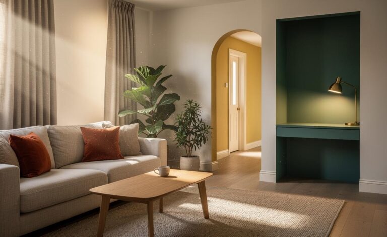 Illustration of how adjusting home colours improves mood and energy